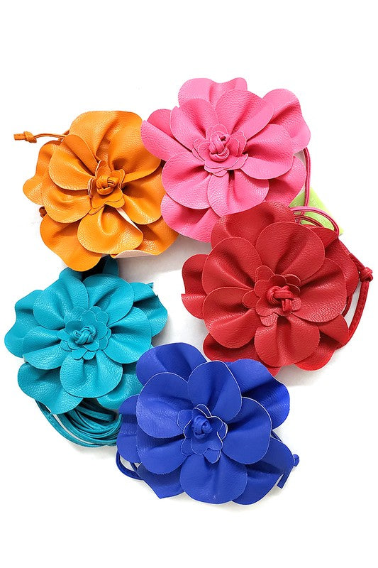 Vintage Style Flower Wrap Belt