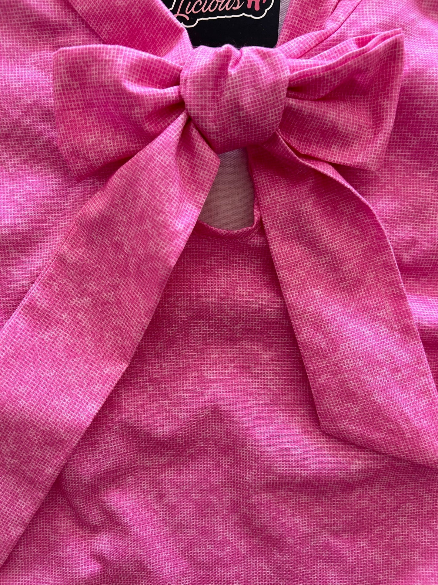 5273 Pink Dot Bow Top – Retrolicious