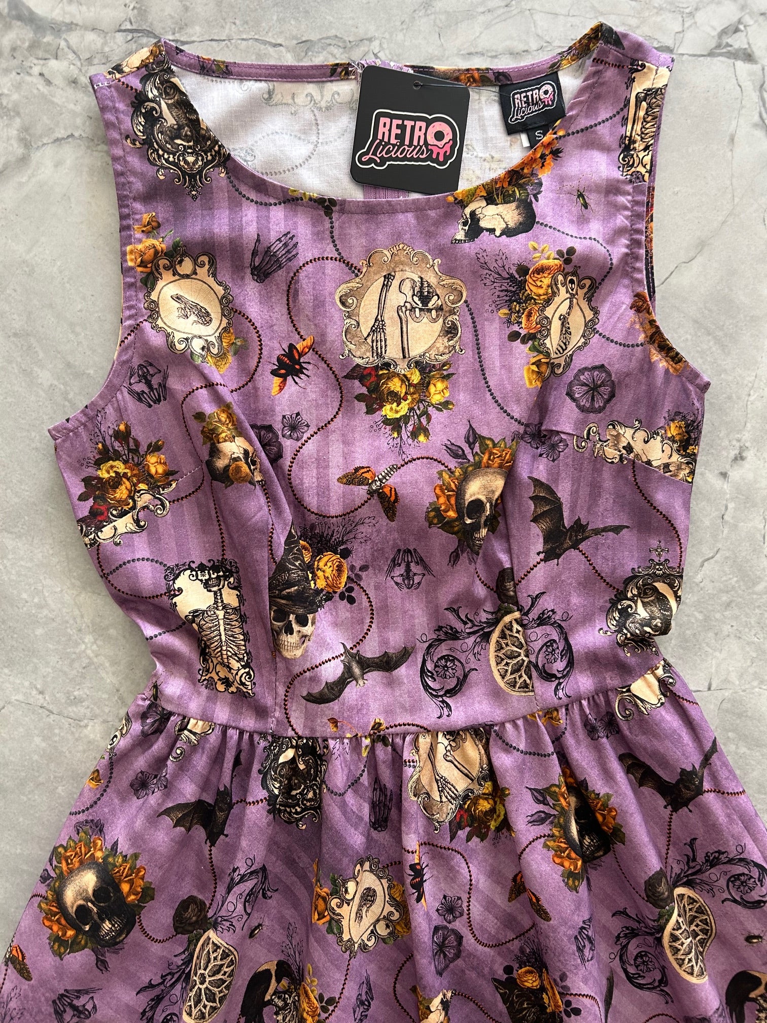 Purple skull dress hotsell