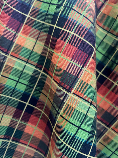 close up of tartan fabric