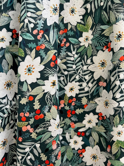 close up of the winter floral print