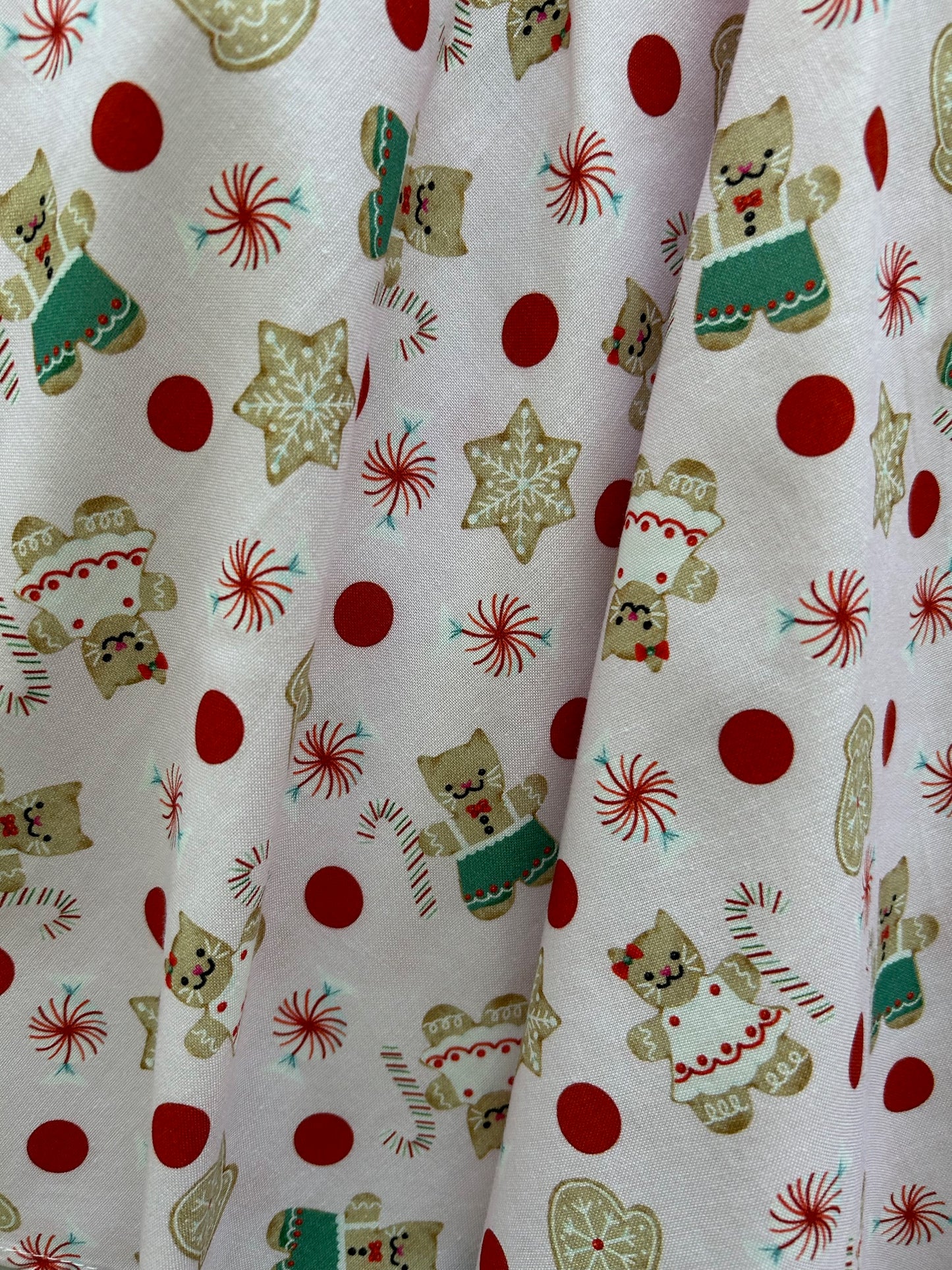 close up of the gingerbread kittes print 