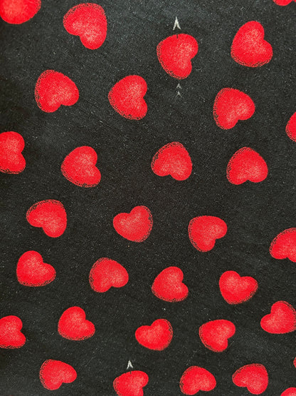 close up of hearts midi dress print