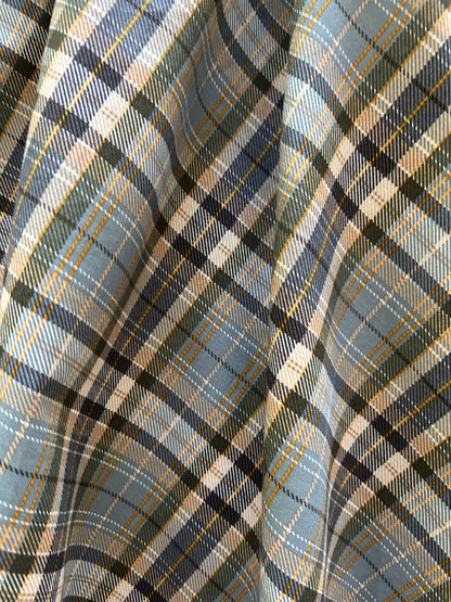 close up of plaid print on the great dress