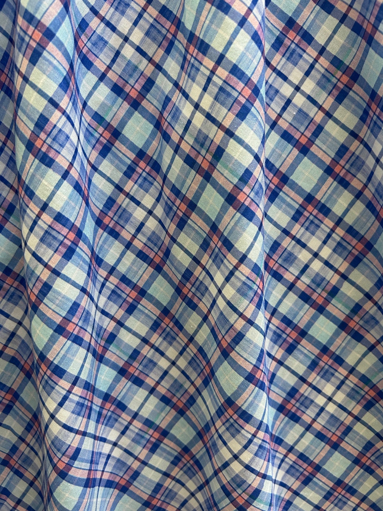 fabric close up of blue plaid