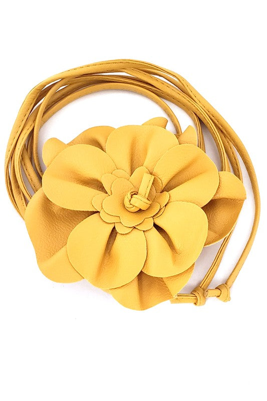 Vintage Style Flower Wrap Belt