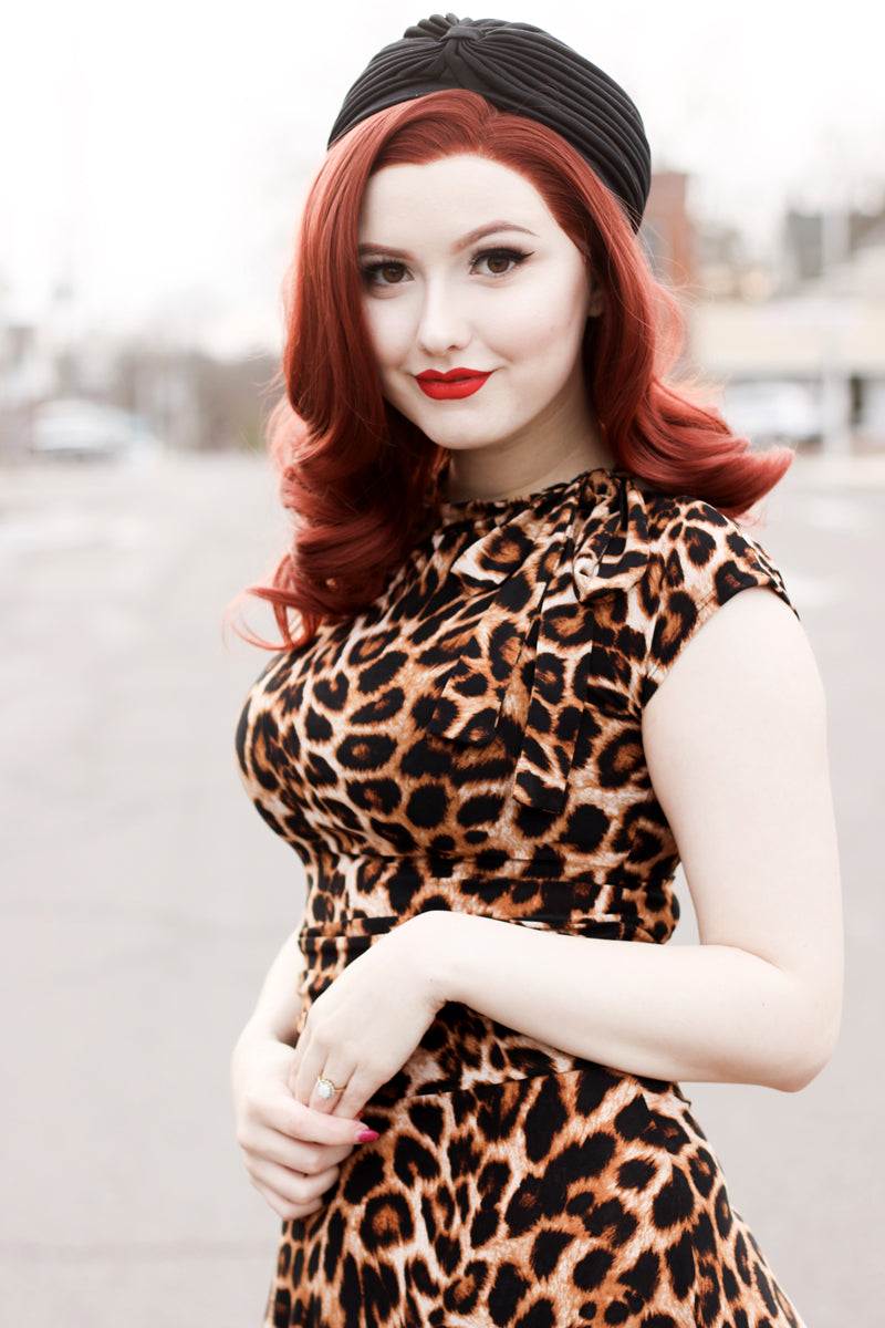 Retro leopard hot sale print dress