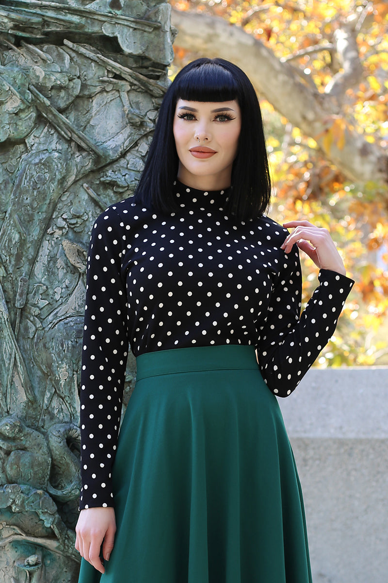 Black polka hot sale dot top