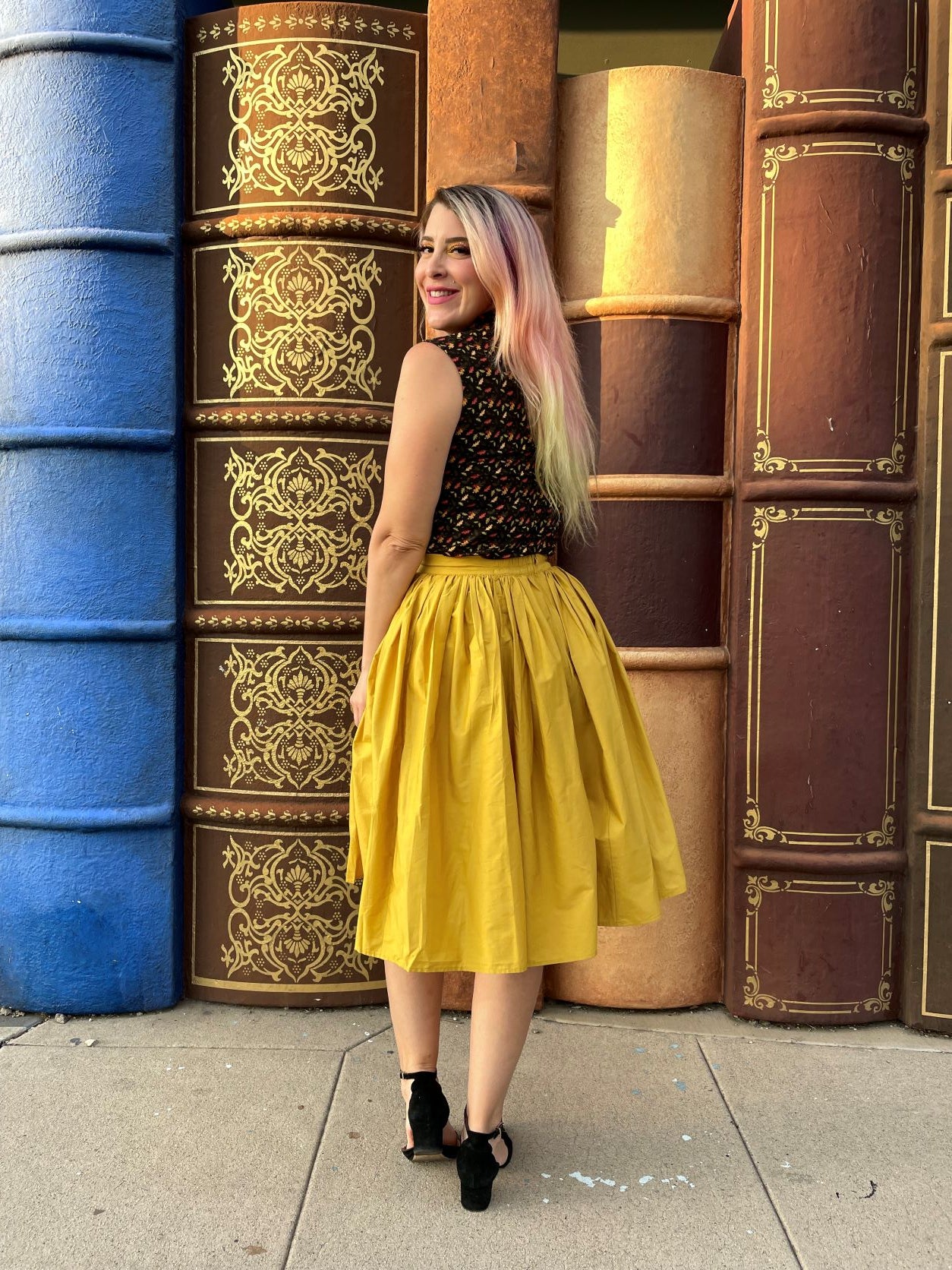 Mustard gold outlet skirt