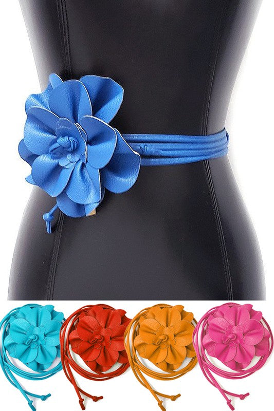 Vintage Style Flower Wrap Belt